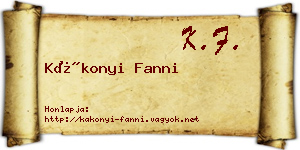 Kákonyi Fanni névjegykártya
